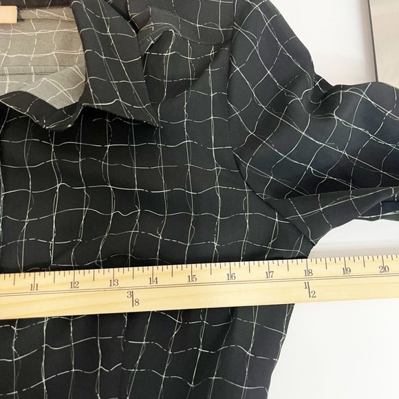 Hutch Black Grid Plaid Long Sleeve Shirt Dress Button Front - Size 4 - Picture 6 of 7